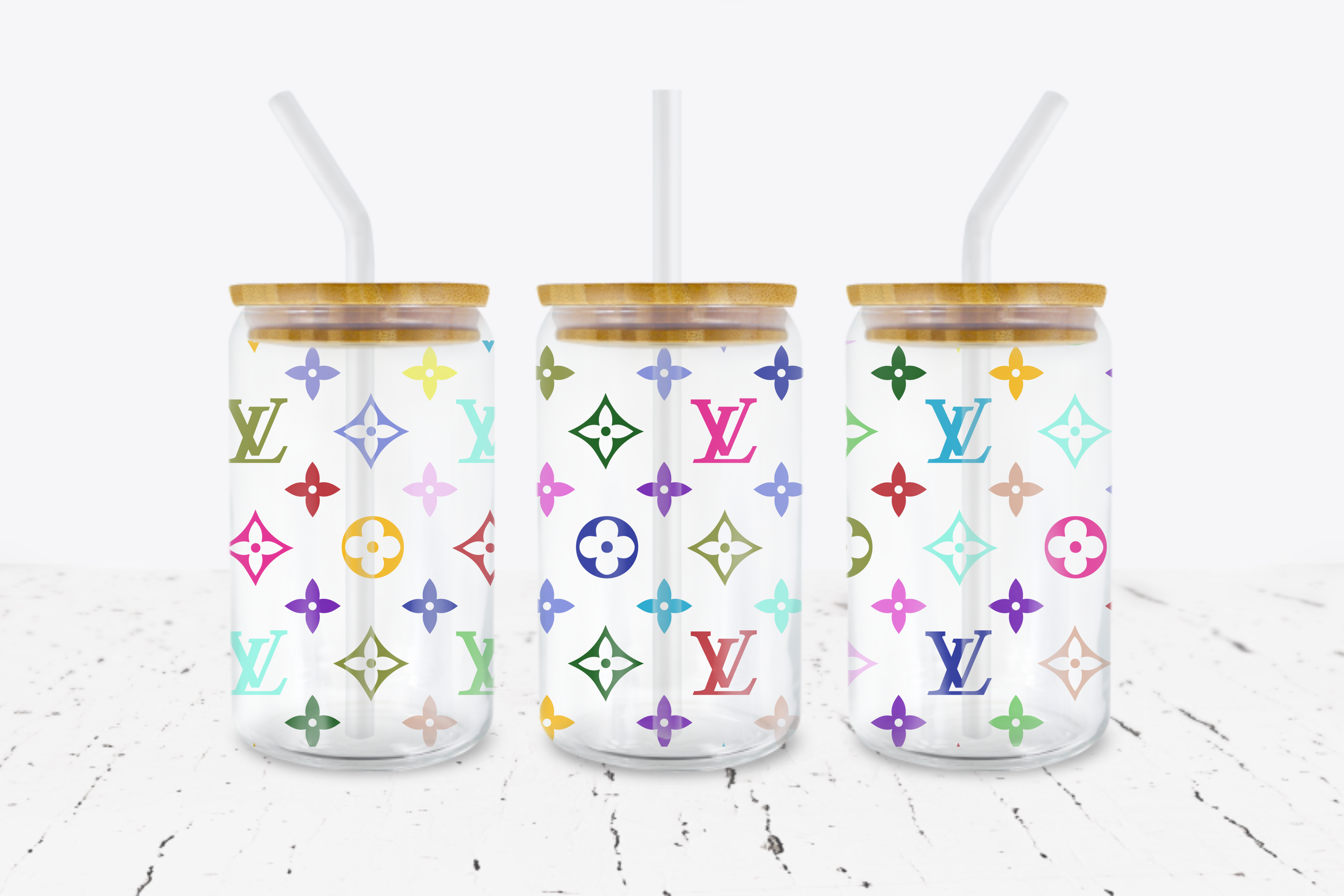 Designer Bag Inspired - 16 oz Libbey Glass Can Wrap