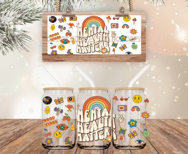 Mental Health Matters - 16 oz Libbey Glass Can Wrap