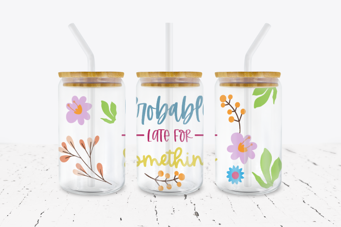 Probably Late For Something - 16 oz Libbey Glass Can Wrap