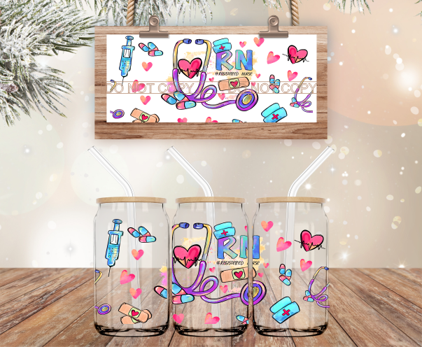 RN Nursing - 16 oz Libbey Glass Can Wrap