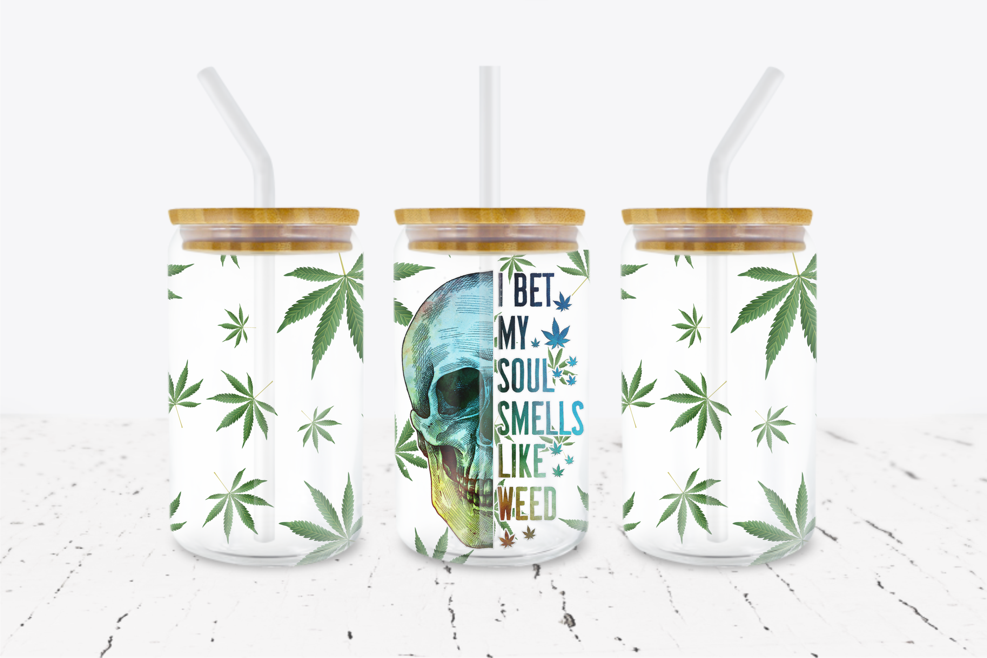 I Bet My Soul Smells Like Weed - 16 oz Libbey Glass Can Wrap
