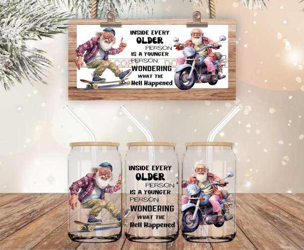 Behind Every Old Person - 16 oz Libbey Glass Can Wrap