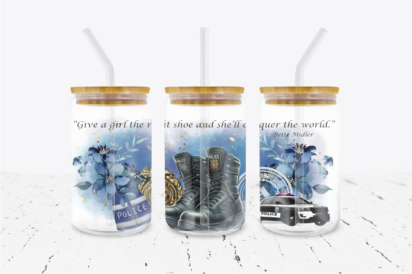 Give A Girl The Right Pair Of Shoes & She Can Conquer The World - 16 oz Libbey Glass Can Wrap