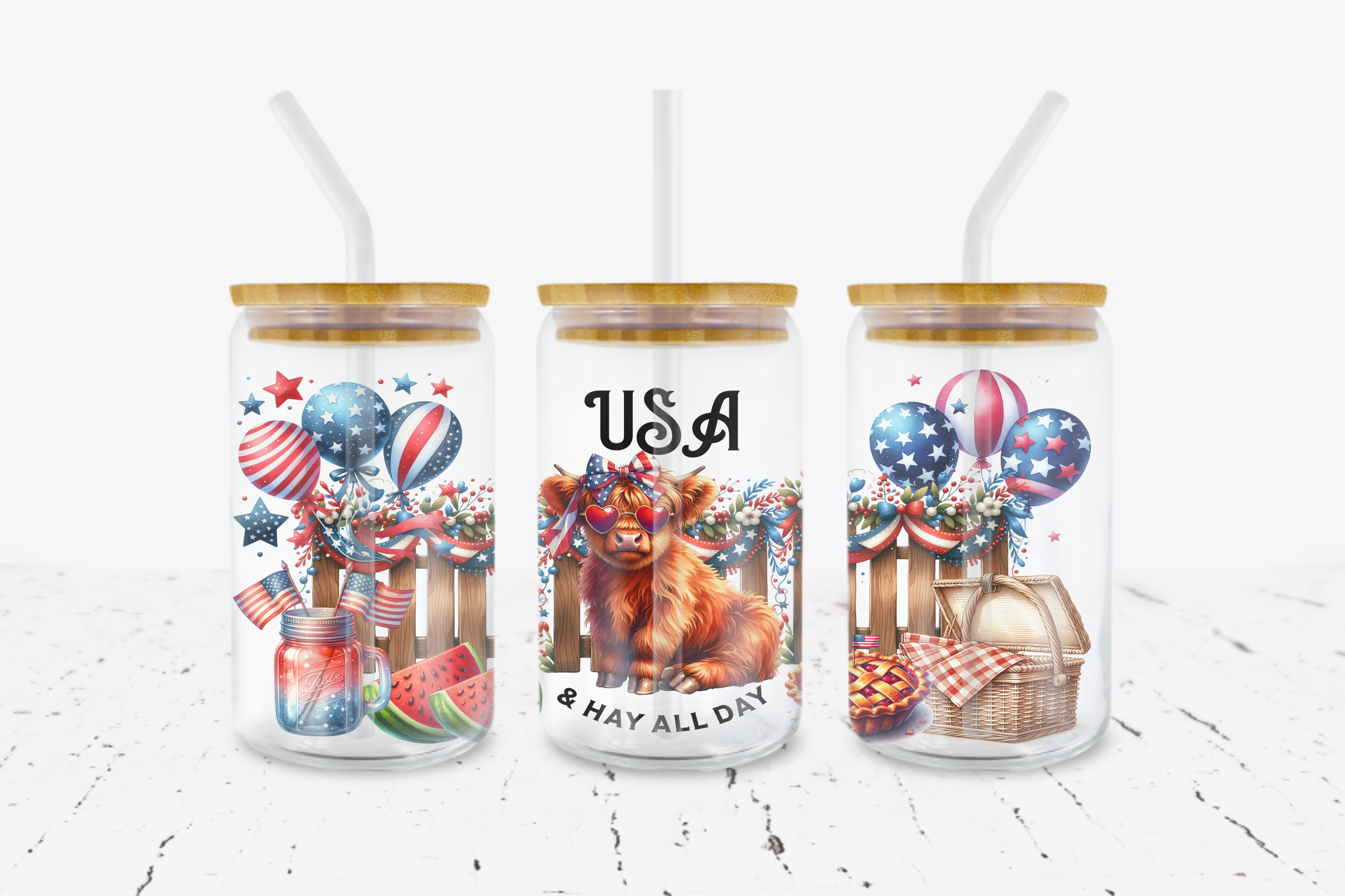 USA & Hay All Day -  UV DTF Transfer Wraps