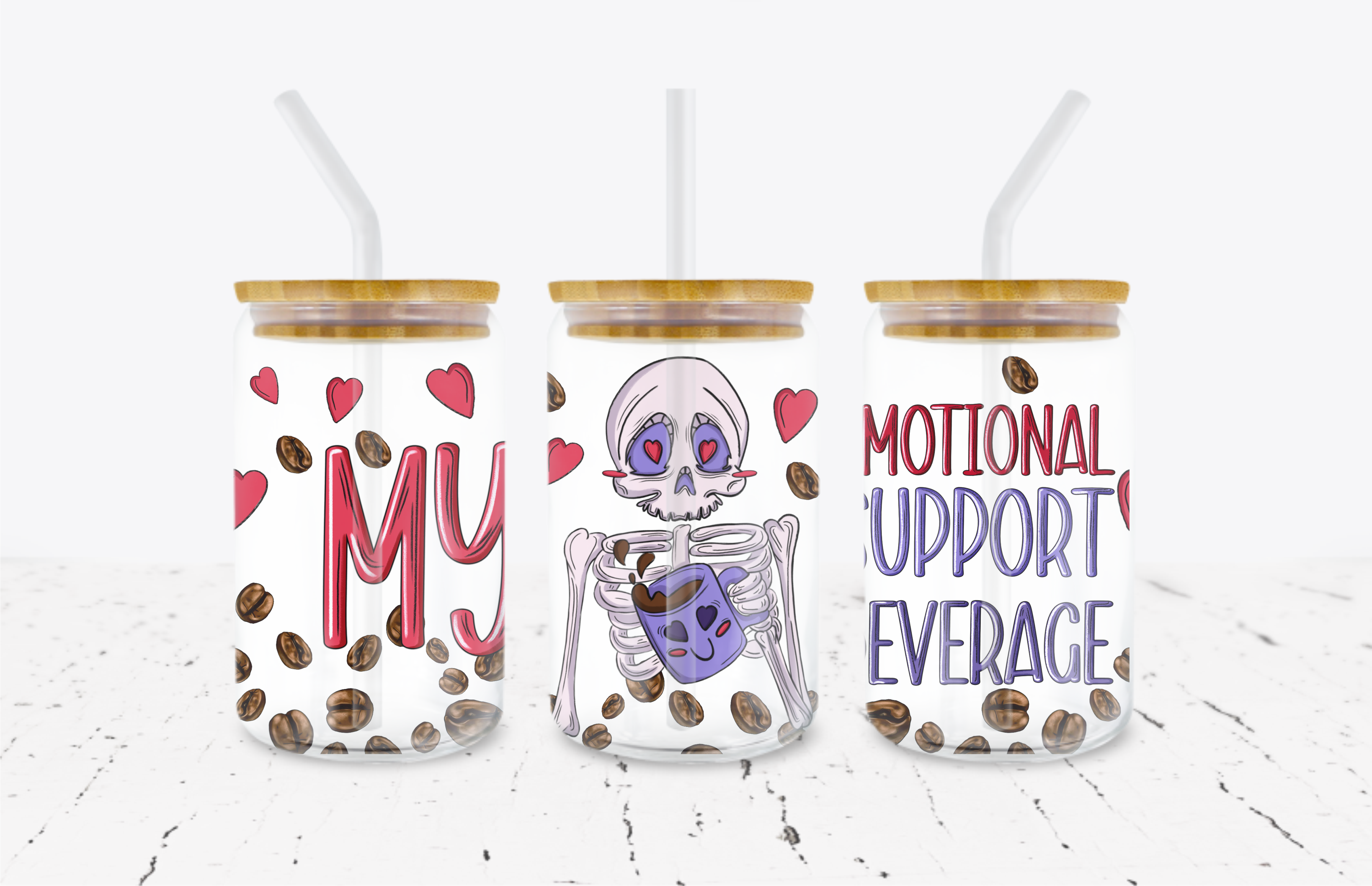 Emotional Support Beverage -  UV DTF Transfer Wraps