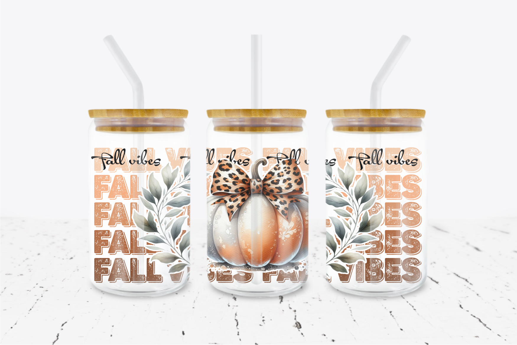Fall Vibes - 16 oz Libbey Glass Can Wrap