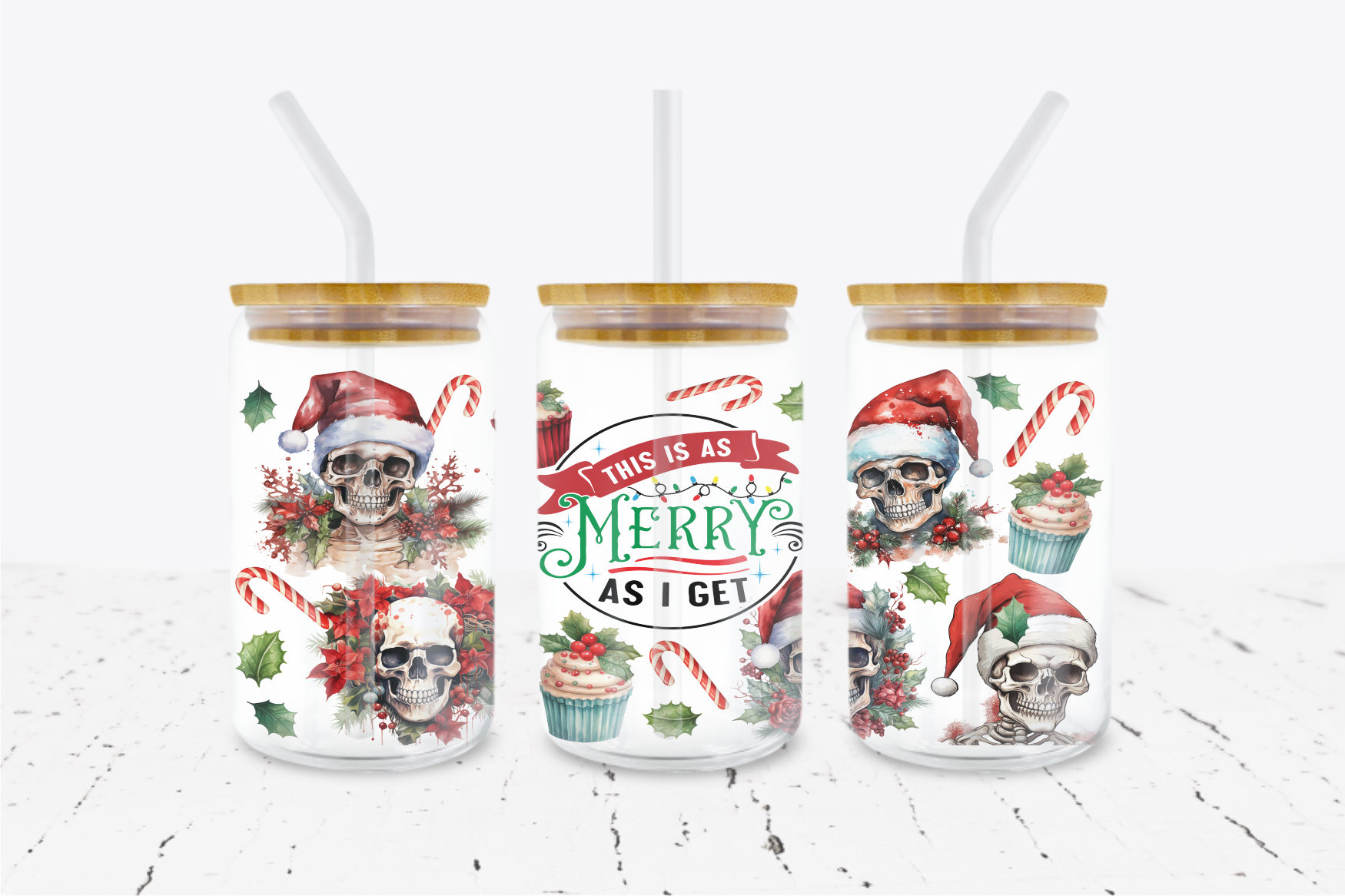 This Is As Merry As It Gets - 16 oz Libbey Glass Can Wrap