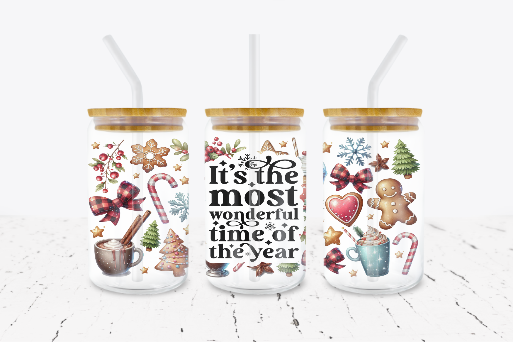 It's The Most Wonderful Time Of The Year - 16 oz Libbey Glass Can Wrap