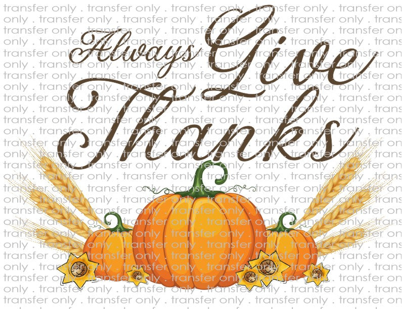 Thanksgiving - Waterslide, Sublimation Transfers