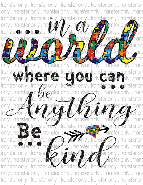 Waterslide, Sublimation Transfers - Autism Awareness - Puzzle Piece