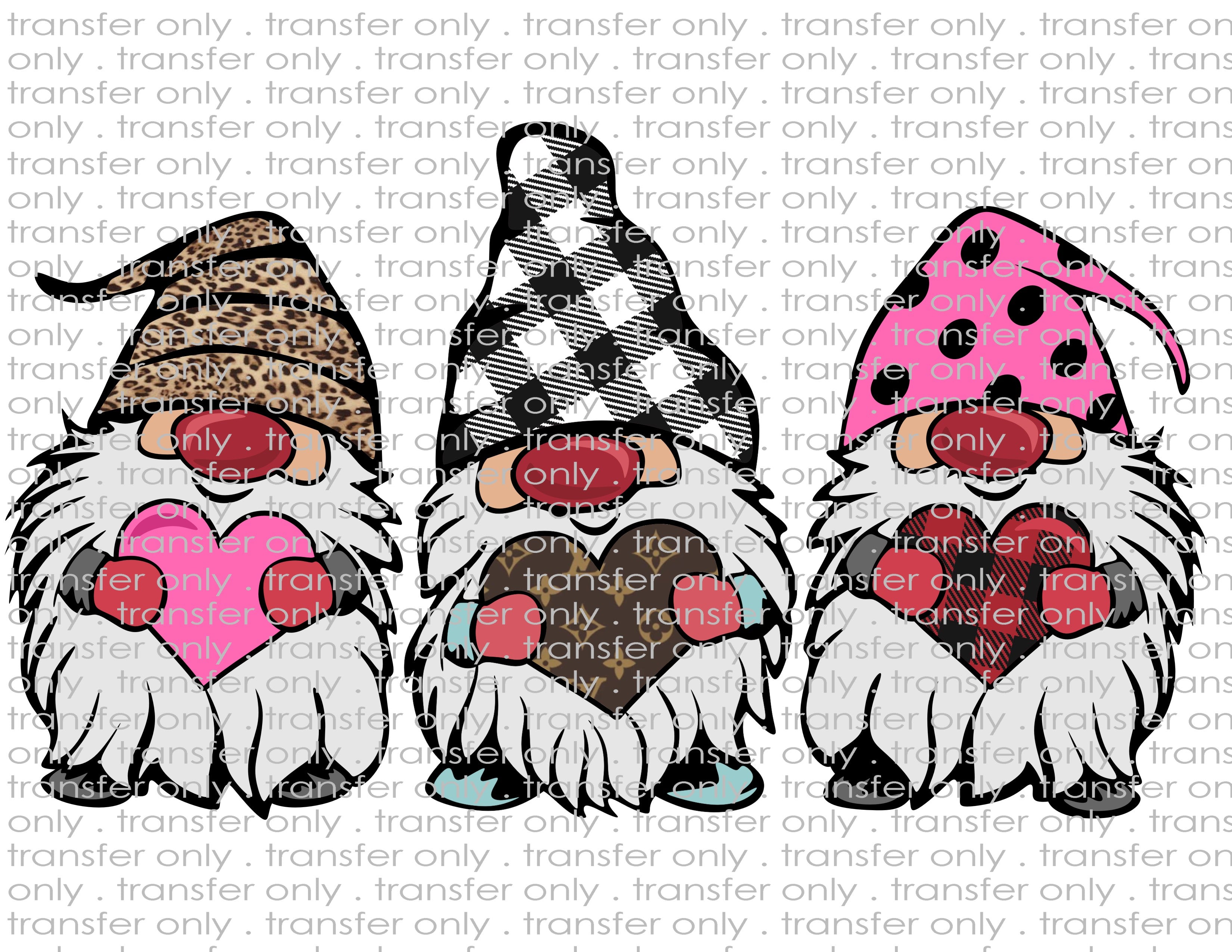 Valentine's Gnomes - Waterslide, Sublimation Transfers
