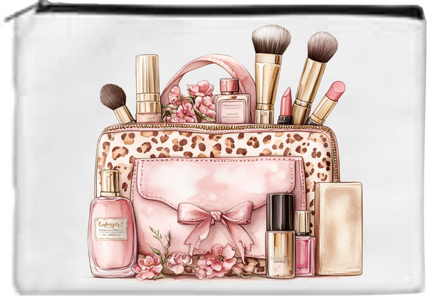 Floral/Leopard - Toiletry/Makeup Bag - Sublimation Transfer