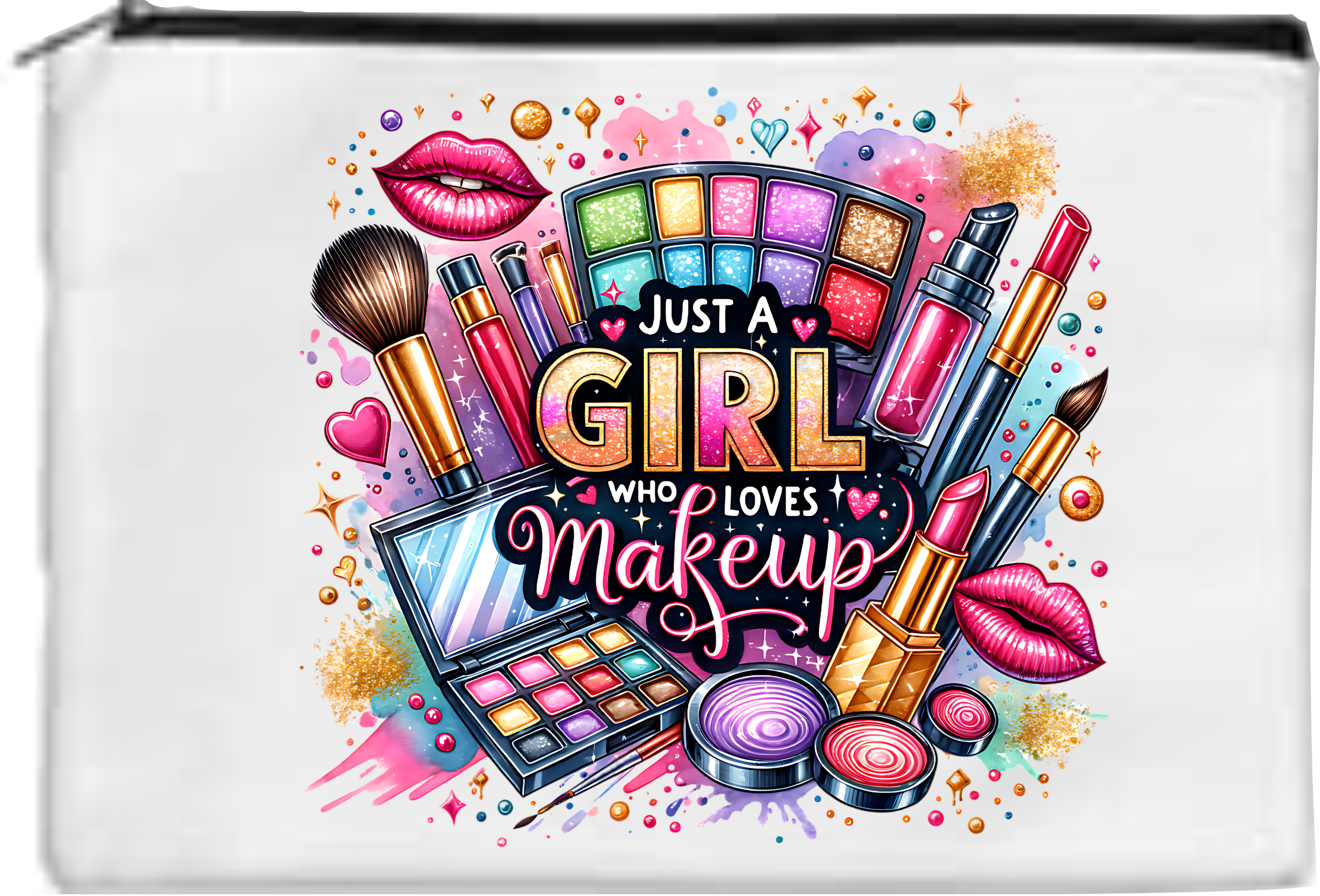 Just A Girl Who Loves Makeup - Toiletry/Makeup Bag - Sublimation Transfer