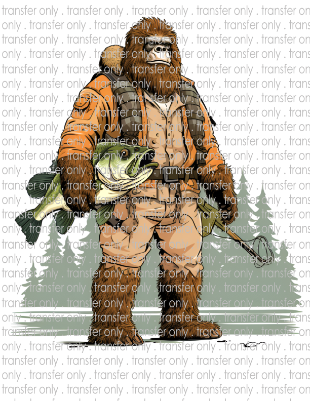Bigfoot with Fish - Waterslide, Sublimation Transfers