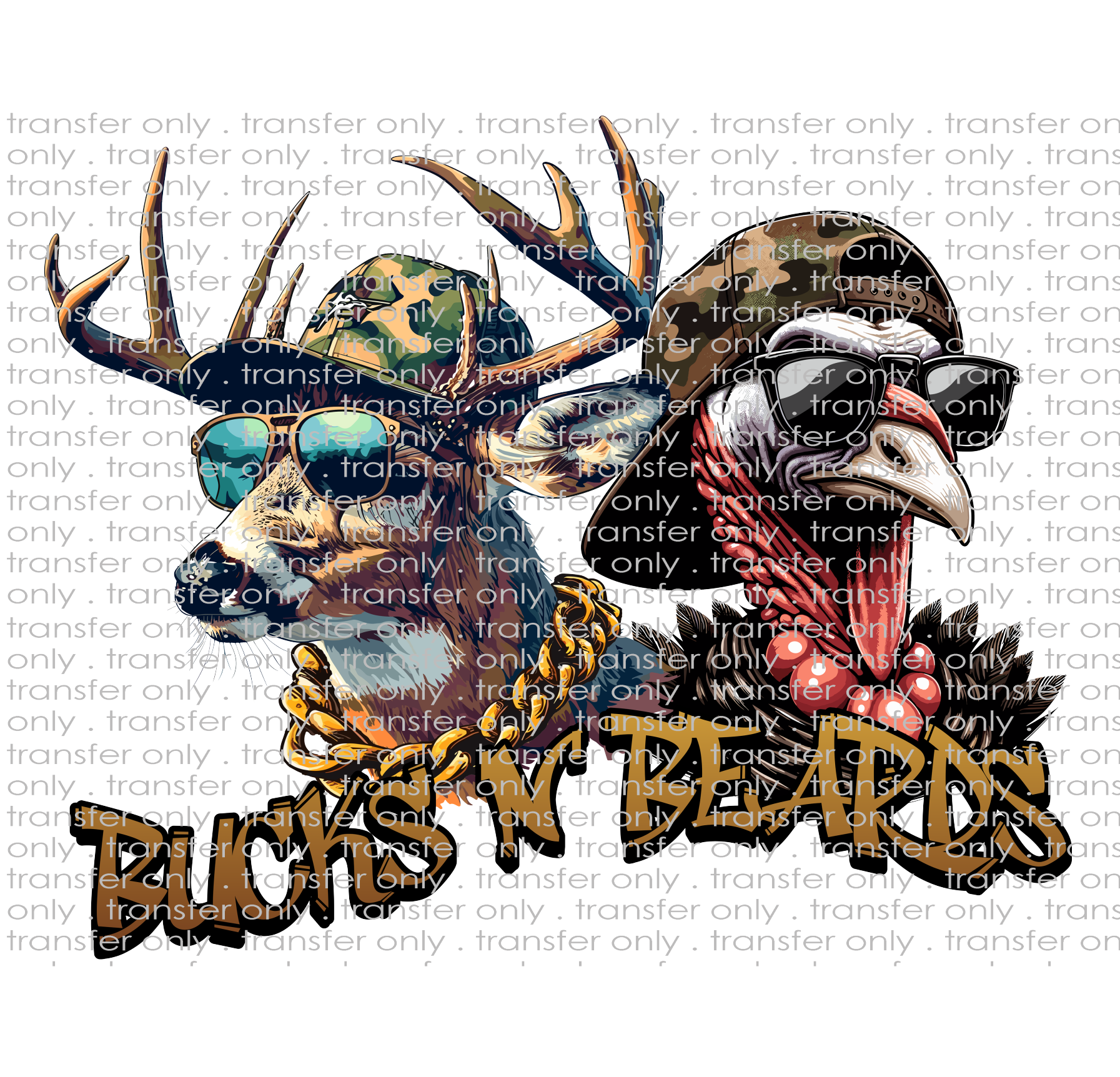 Bucks & Beards - Waterslide, Sublimation Transfers