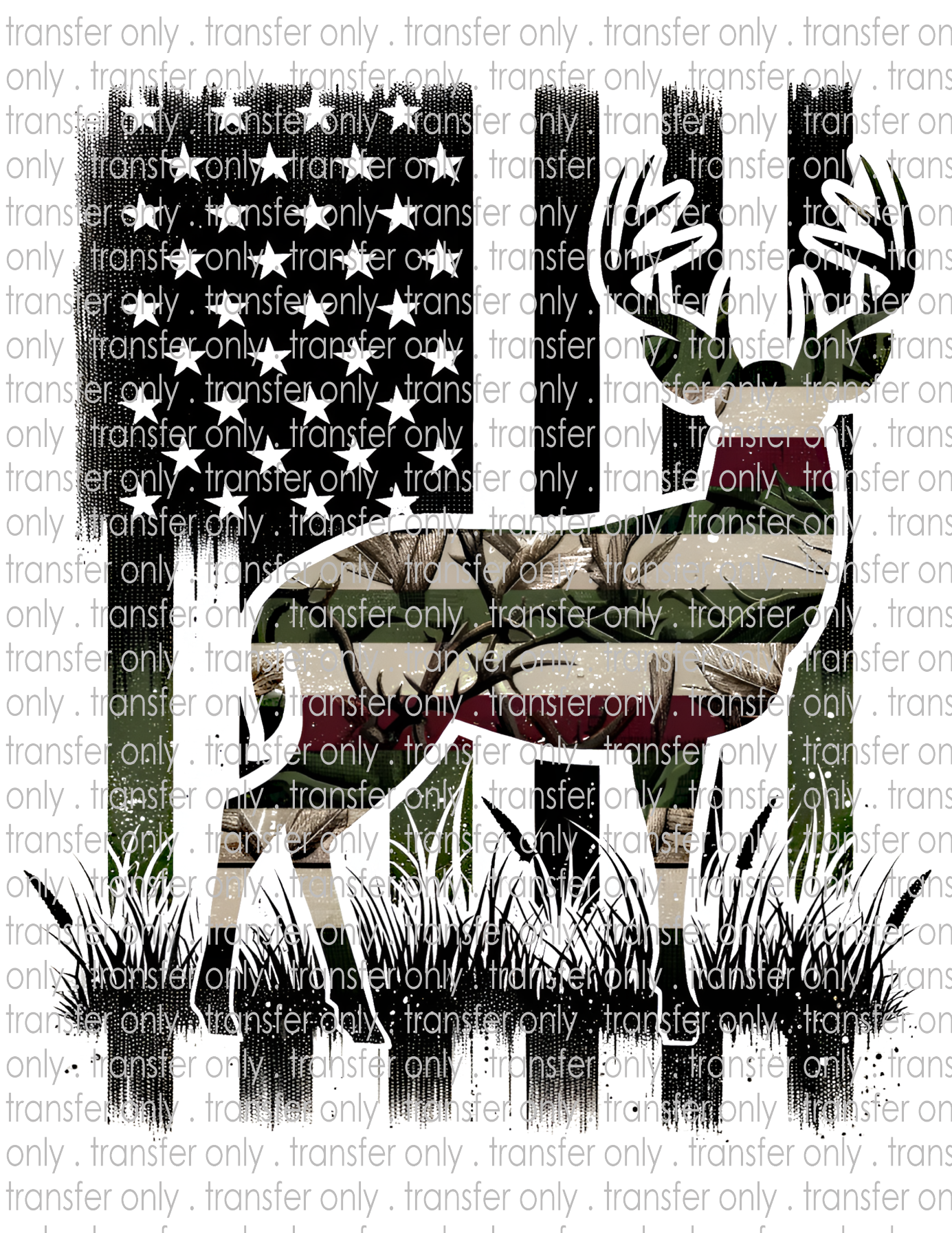 Patriotic Deer - Waterslide, Sublimation Transfers