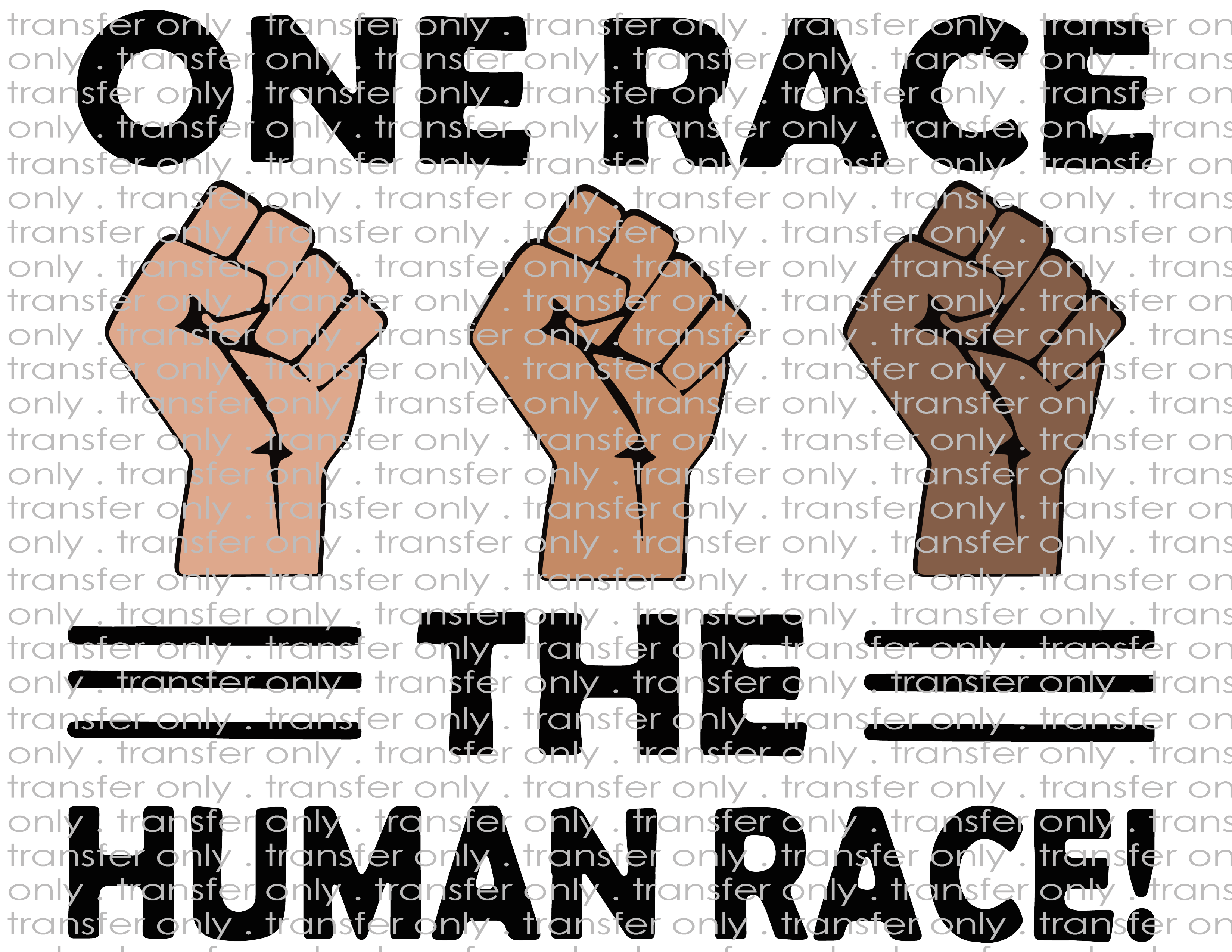 One Race Equality - Waterslide, Sublimation Transfers