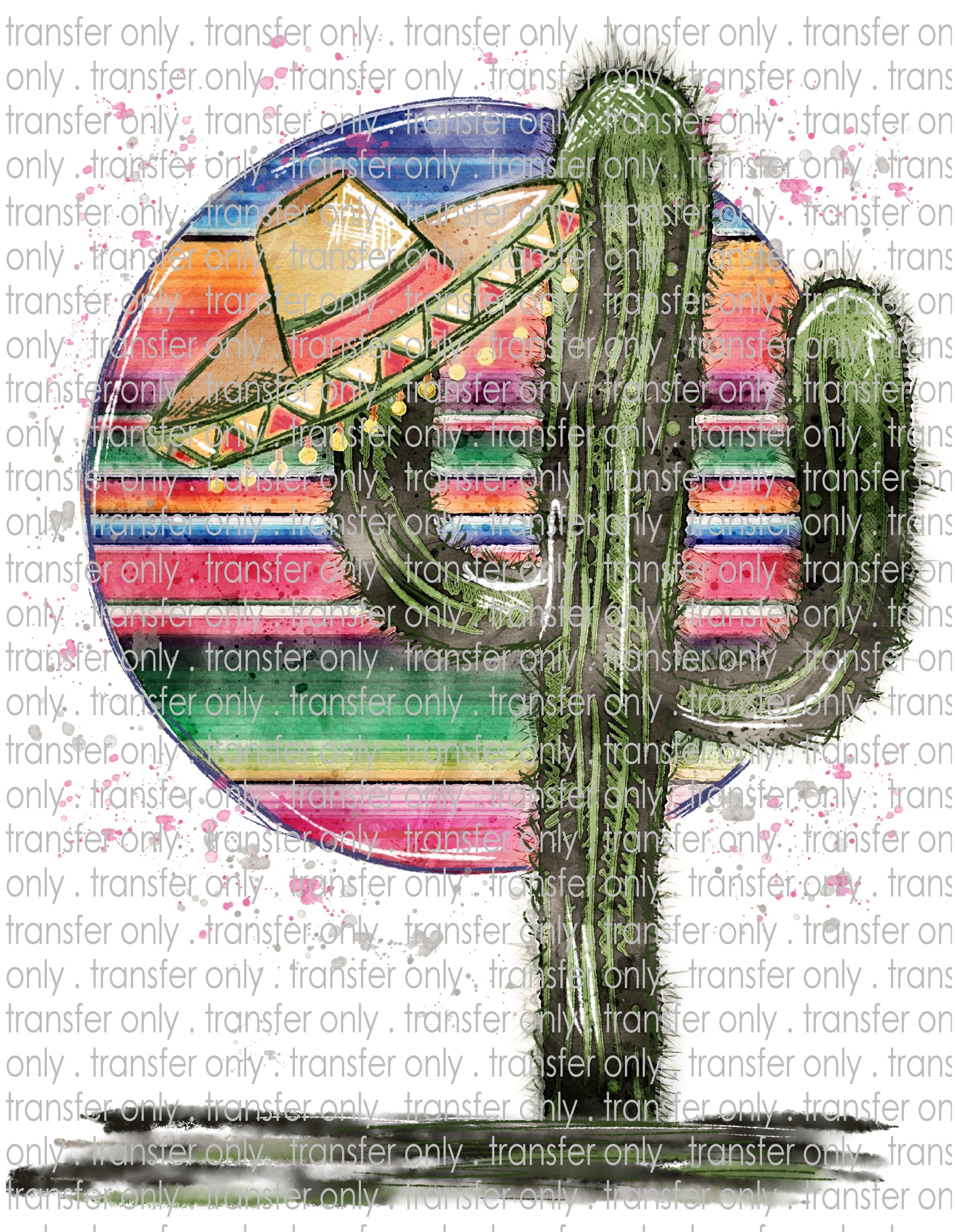 Serape Cactus - Waterslide, Sublimation Transfers