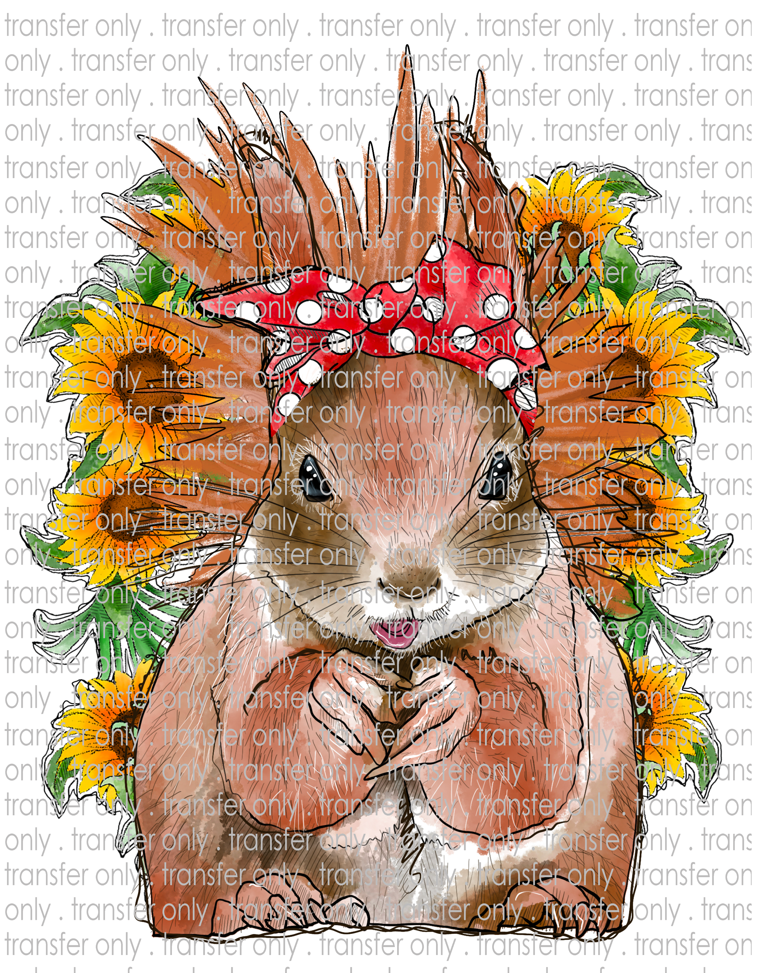 Sunflower Squirrel - Waterslide, Sublimation Transfers