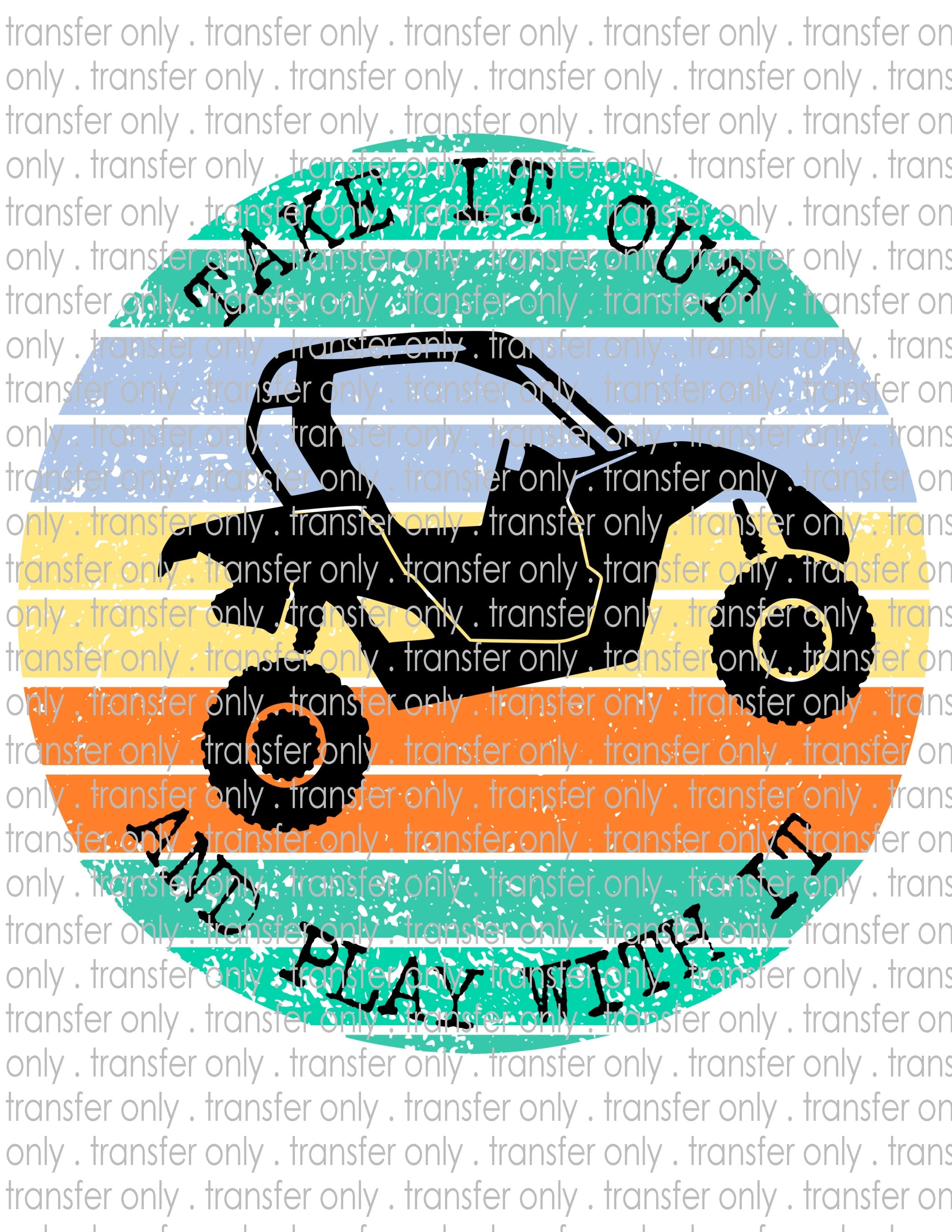 Side X Side SXS ATV - Waterslide, Sublimation Transfers