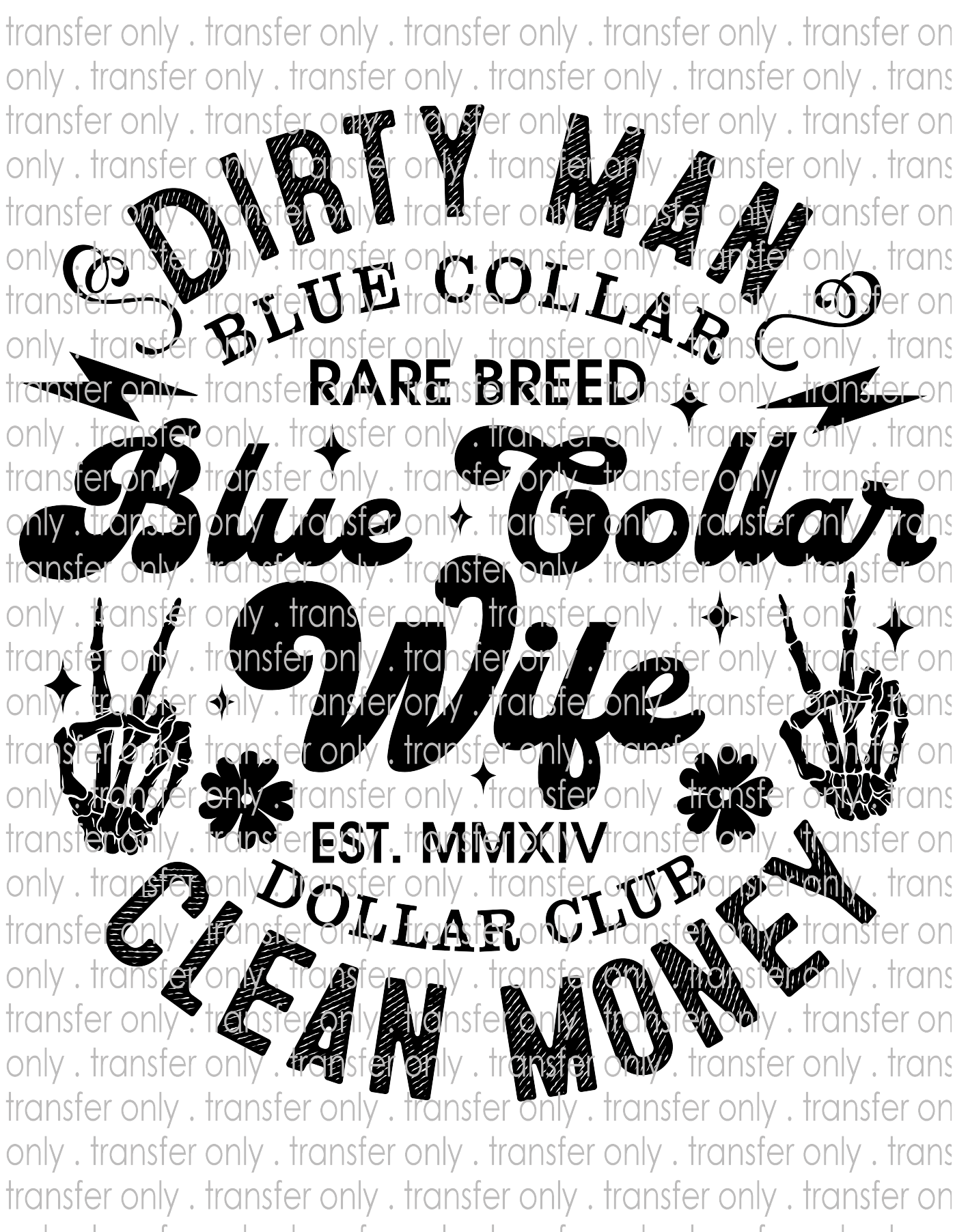 Blue Collar Wife - Waterslide, Sublimation Transfers