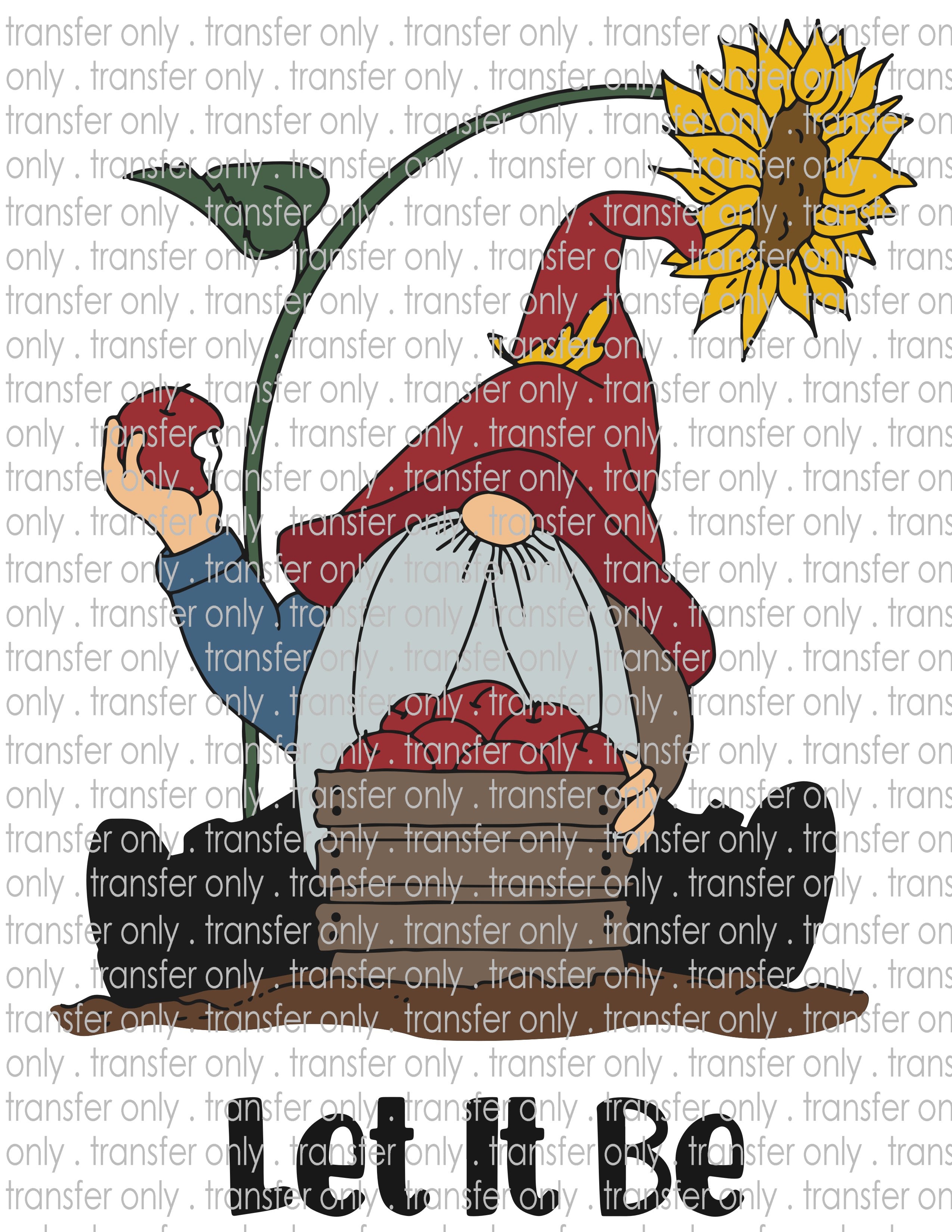 Let It Be Gnome - Waterslide, Sublimation Transfers