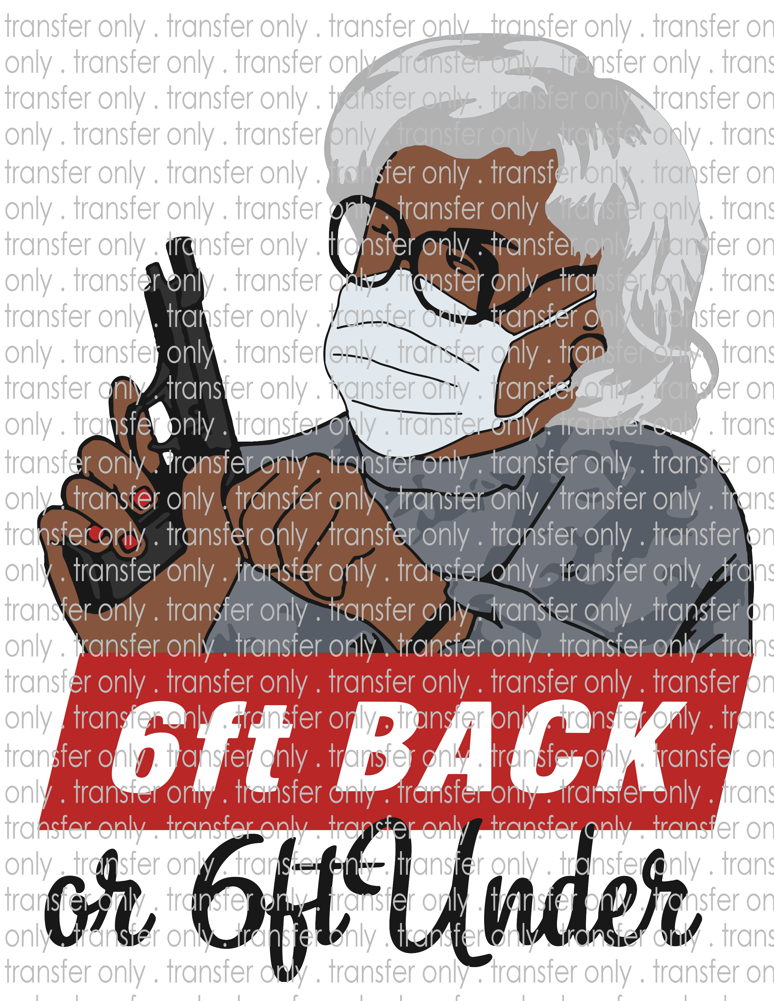 6 ft Back or 6 ft Under - Waterslide, Sublimation Transfers