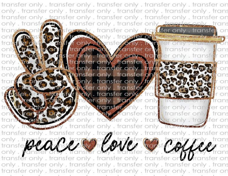 Peace Love Coffee - Waterslide, Sublimation Transfers