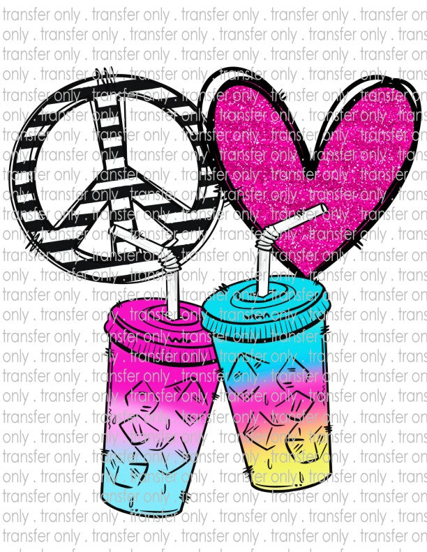Peace Love Tea - Waterslide, Sublimation Transfers