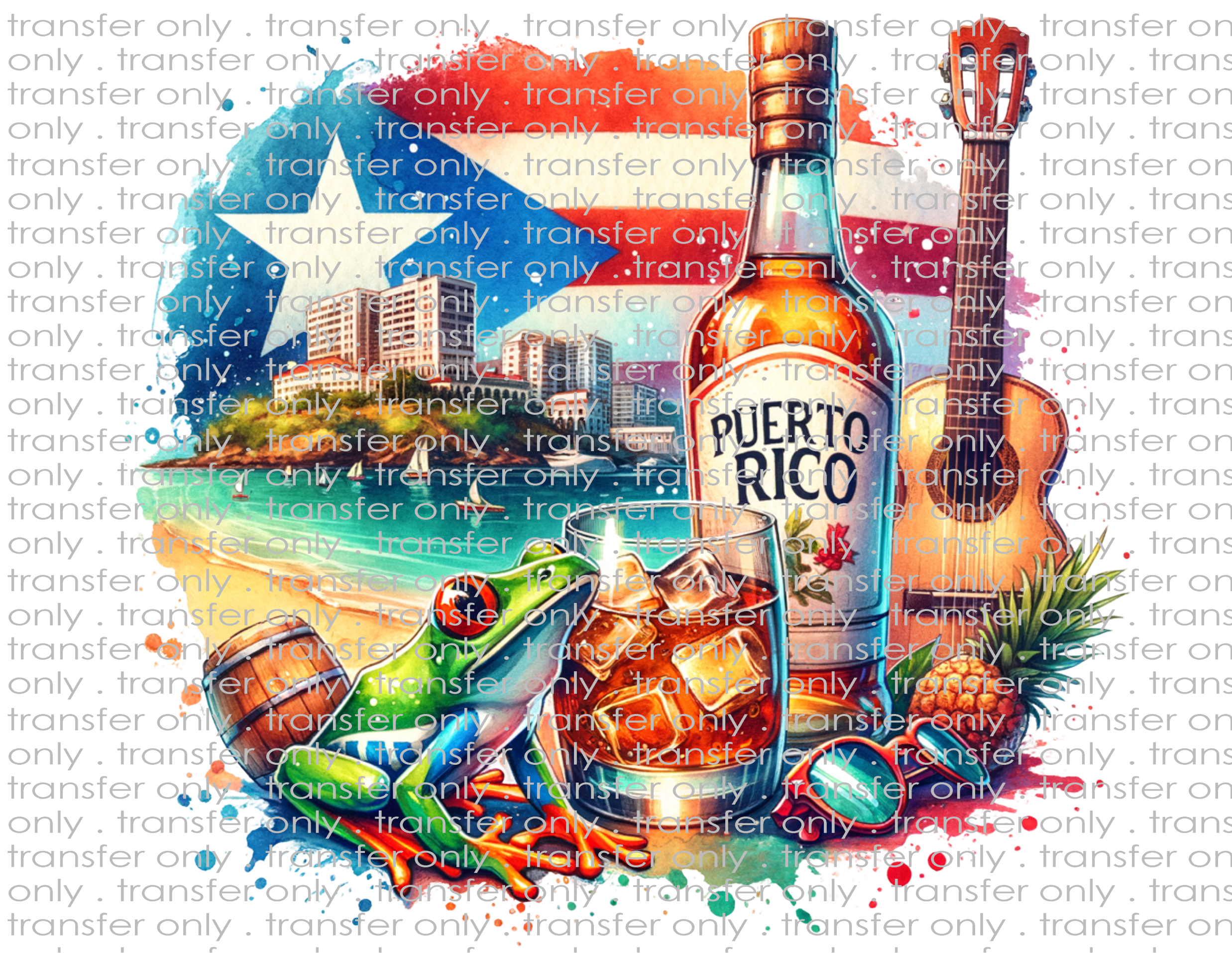 Puerto Rico - Waterslide, Sublimation Transfers