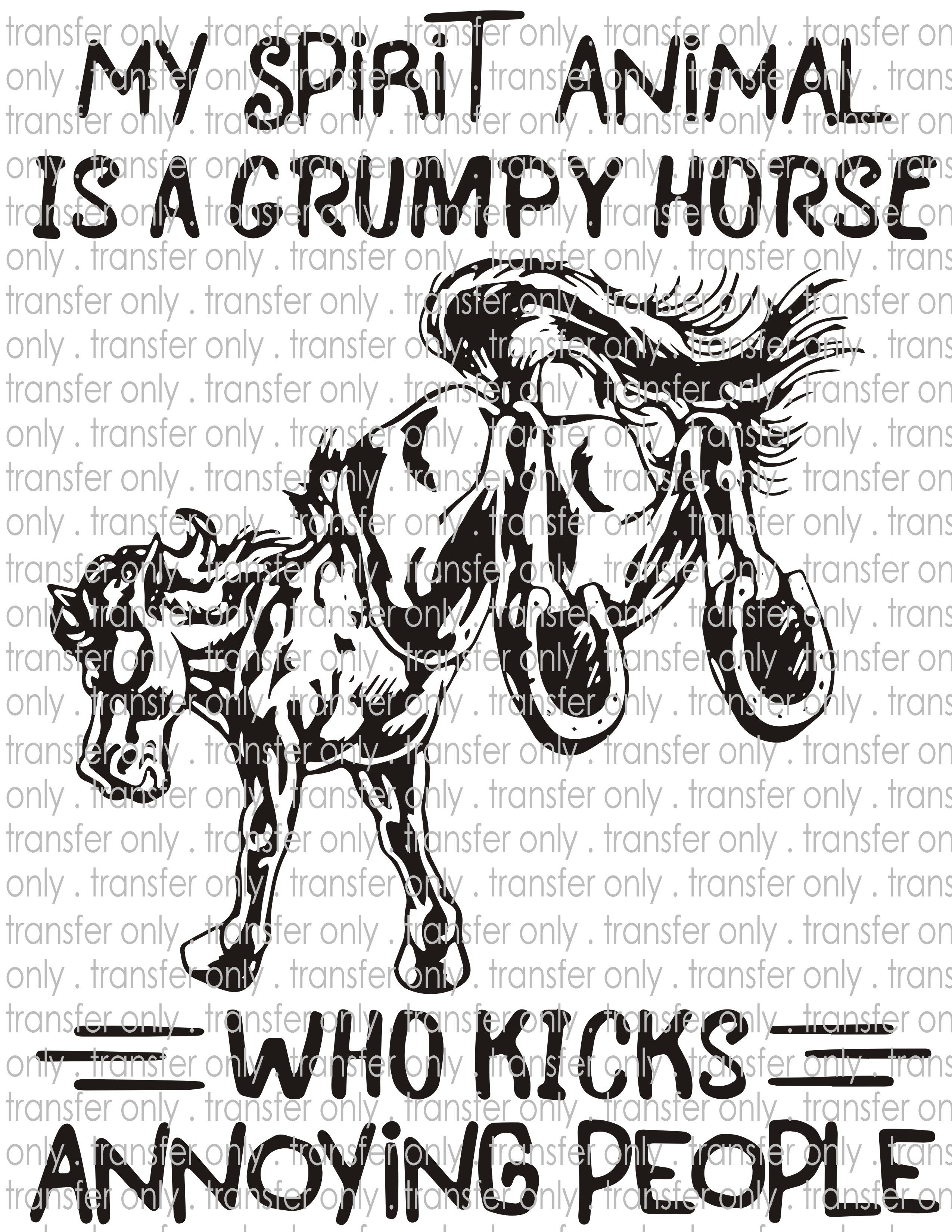 Spirit Animal is a Grumpy Horse - Waterslide, Sublimation Transfers