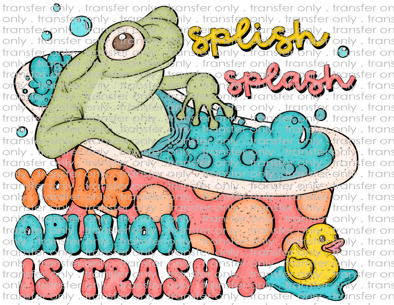 Splish Splash Your Opinion Is Trash - Waterslide, Sublimation Transfers