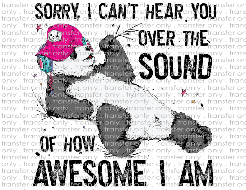 I Can't Hear You Over the Sound of How Awesome I Am - Waterslide, Sublimation Transfers