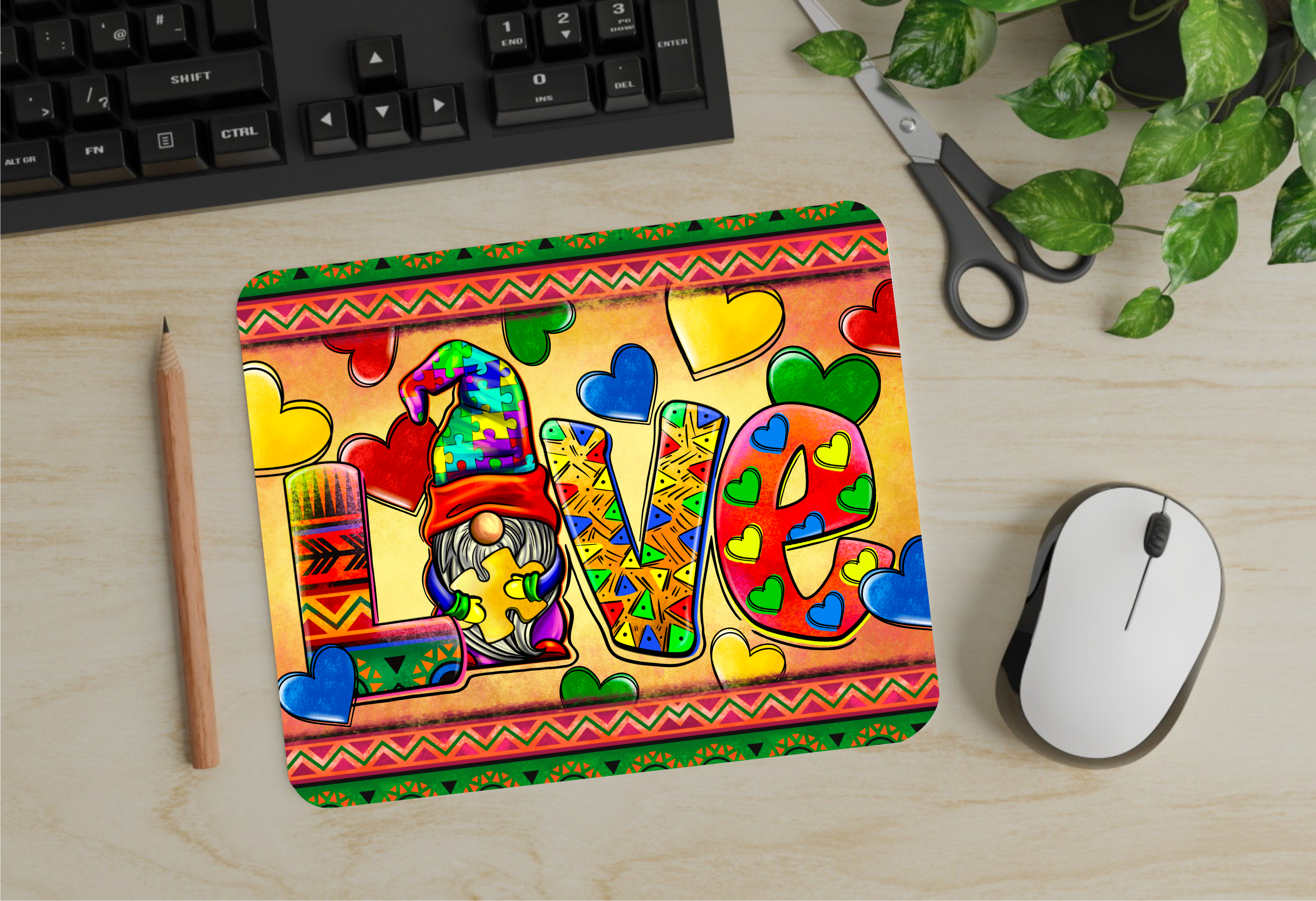 Love Gnome - Mouse Pad - Sublimation Transfer