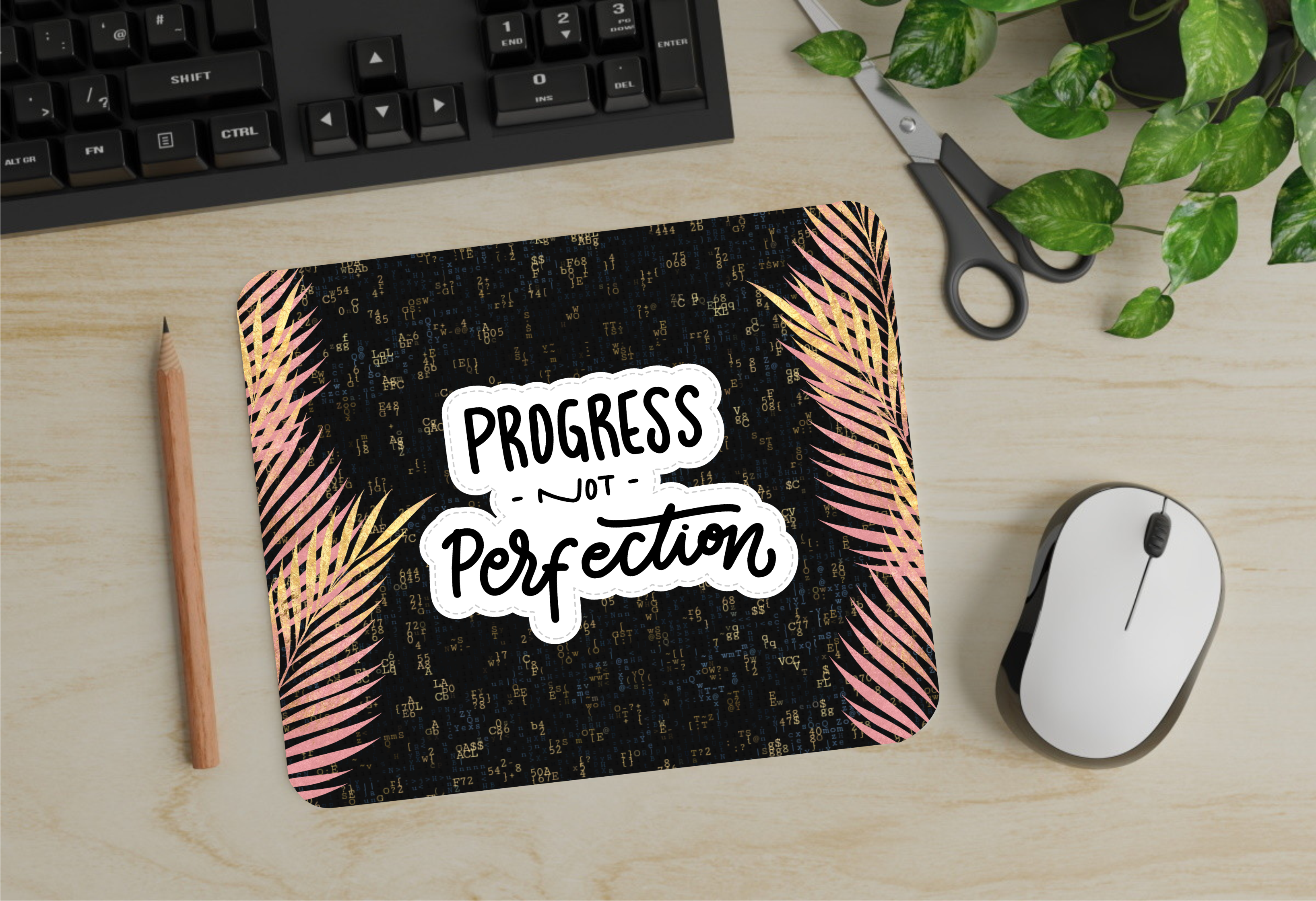 Progress Not perfection - Mouse Pad - Sublimation Transfer