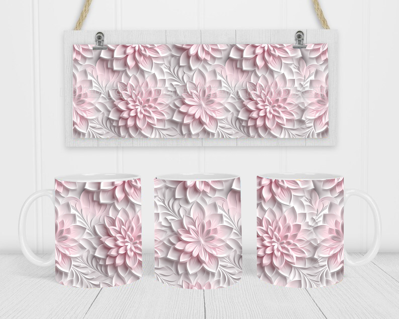 Floral - Coffee Mug Wrap - Sublimation Transfers