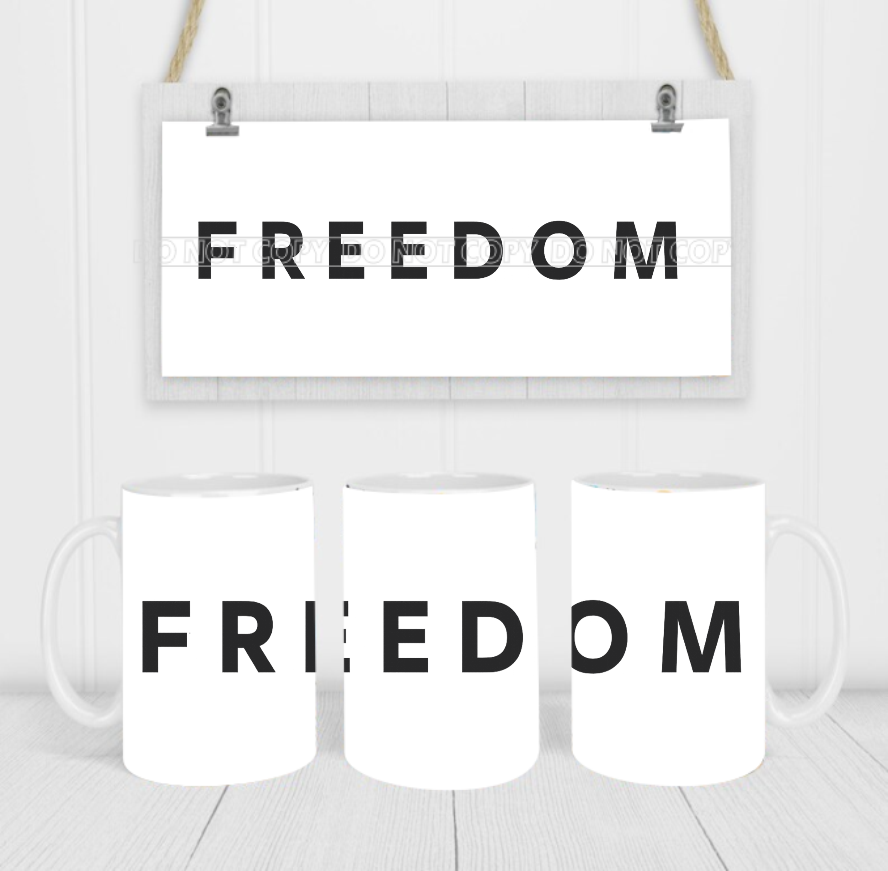 FREEDOM - Coffee Mug Wrap - Sublimation Transfers