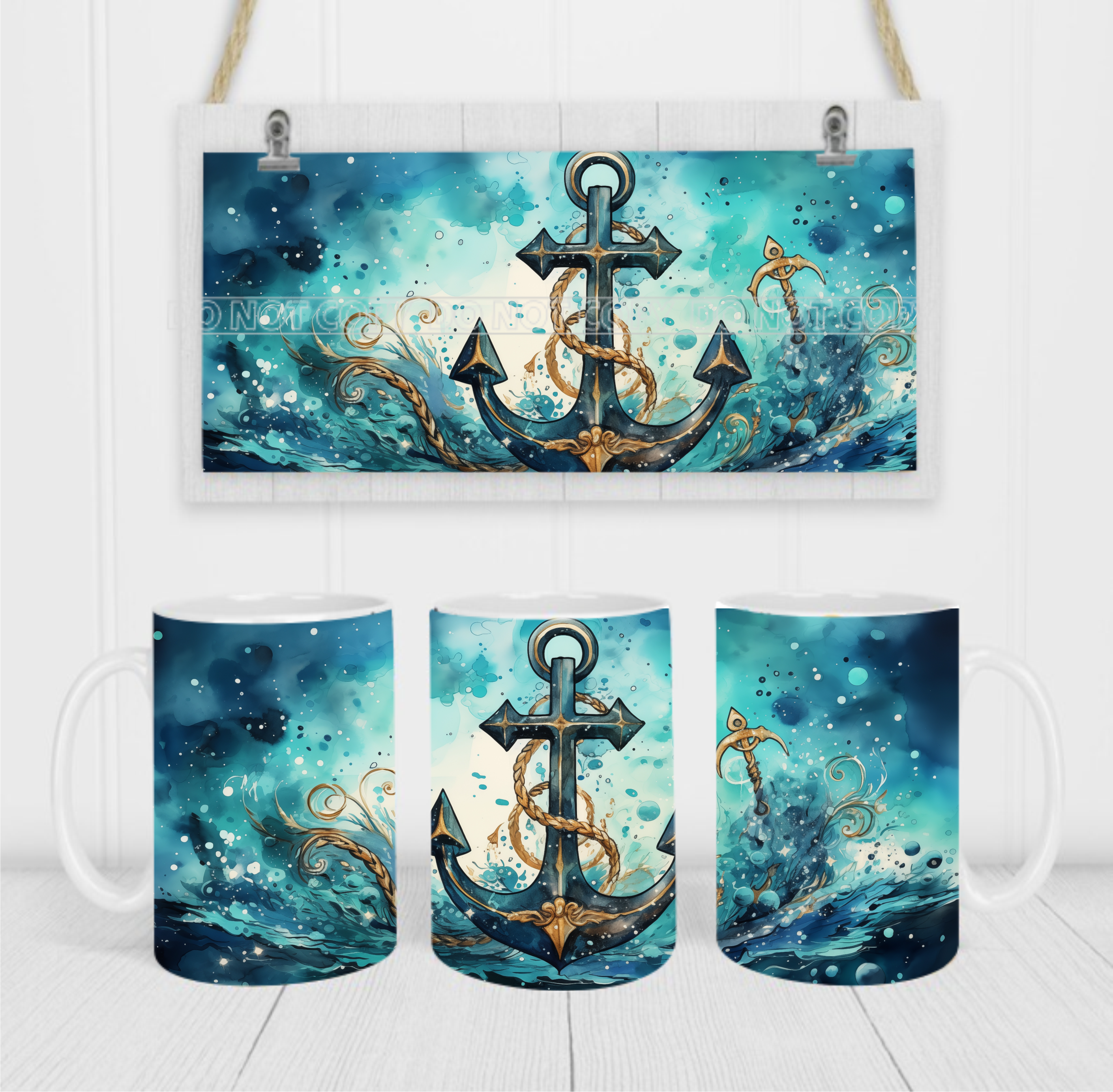 Anchor - Coffee Mug Wrap - Sublimation Transfers