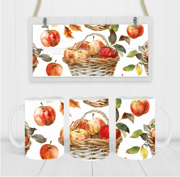 Apple Baskets - Coffee Mug Wrap - Sublimation Transfers