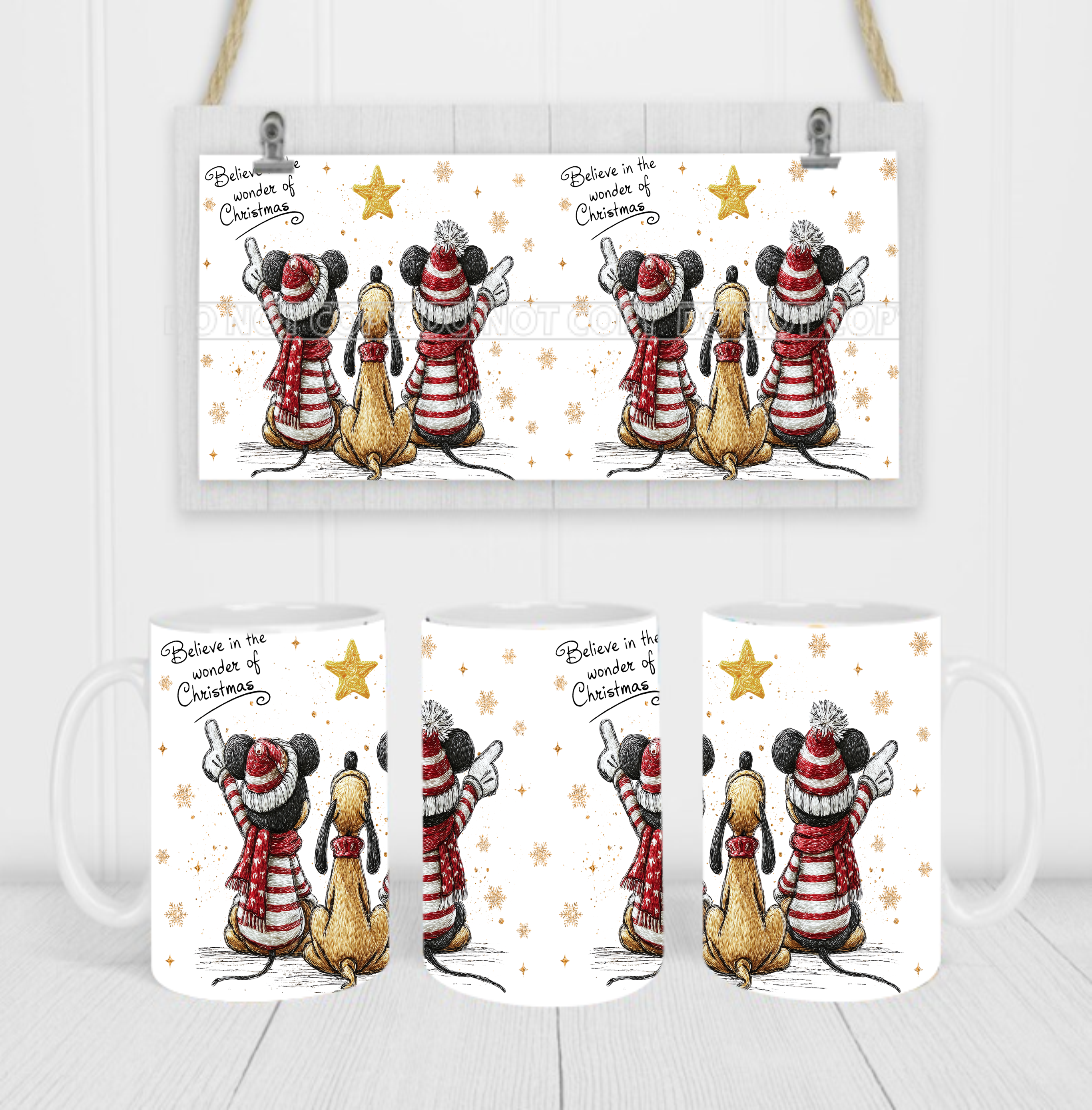 Christmas Character - Coffee Mug Wrap - Sublimation Transfers