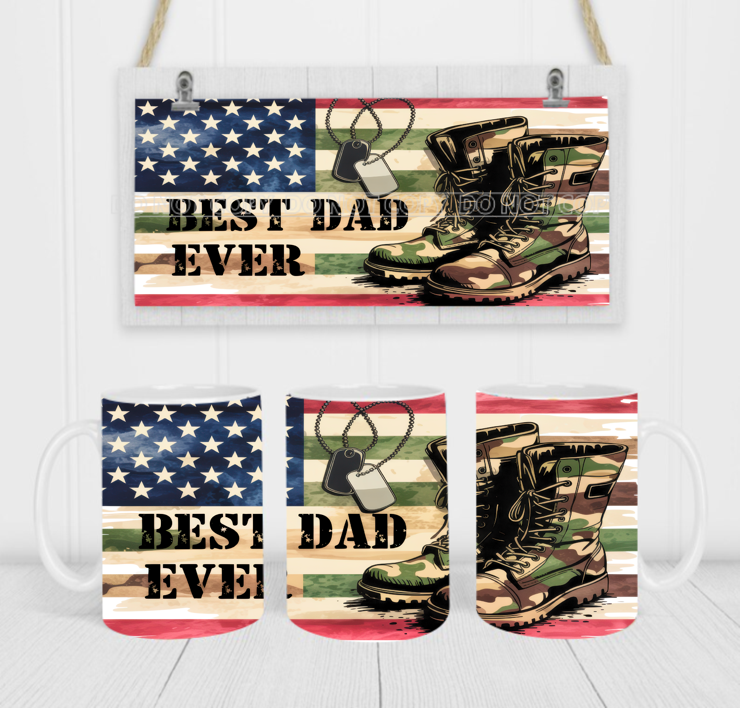 Best Dad Ever - Coffee Mug Wrap - Sublimation Transfers