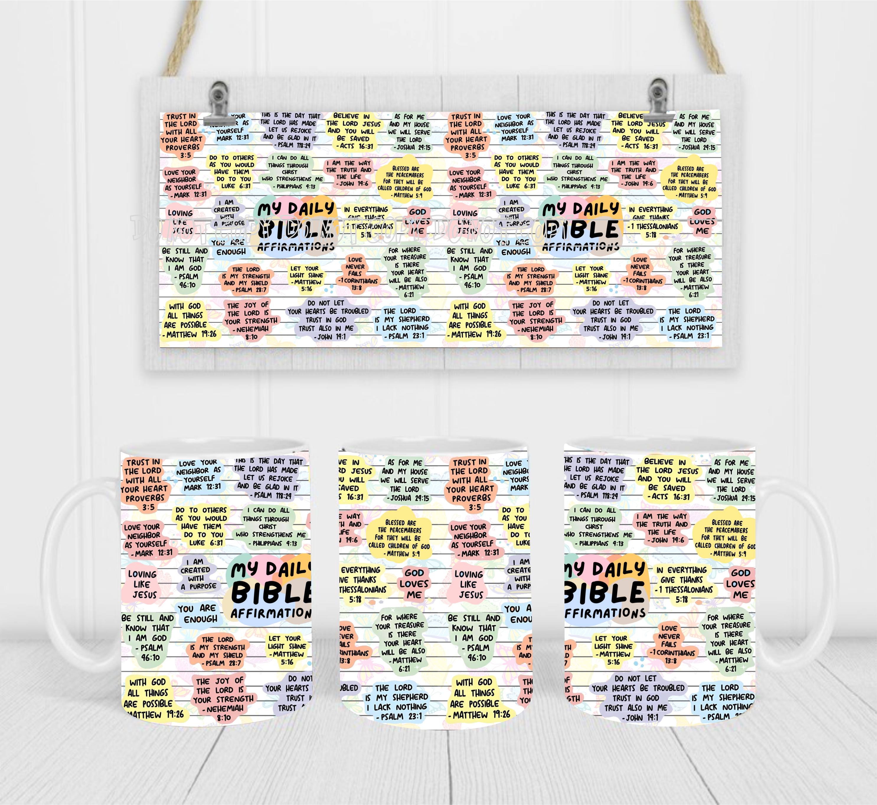 My Daily Bible Quotes - Coffee Mug Wrap - Sublimation Transfers