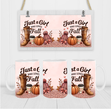 Just A Girl Who Loves Fall - Coffee Mug Wrap - Sublimation Transfers