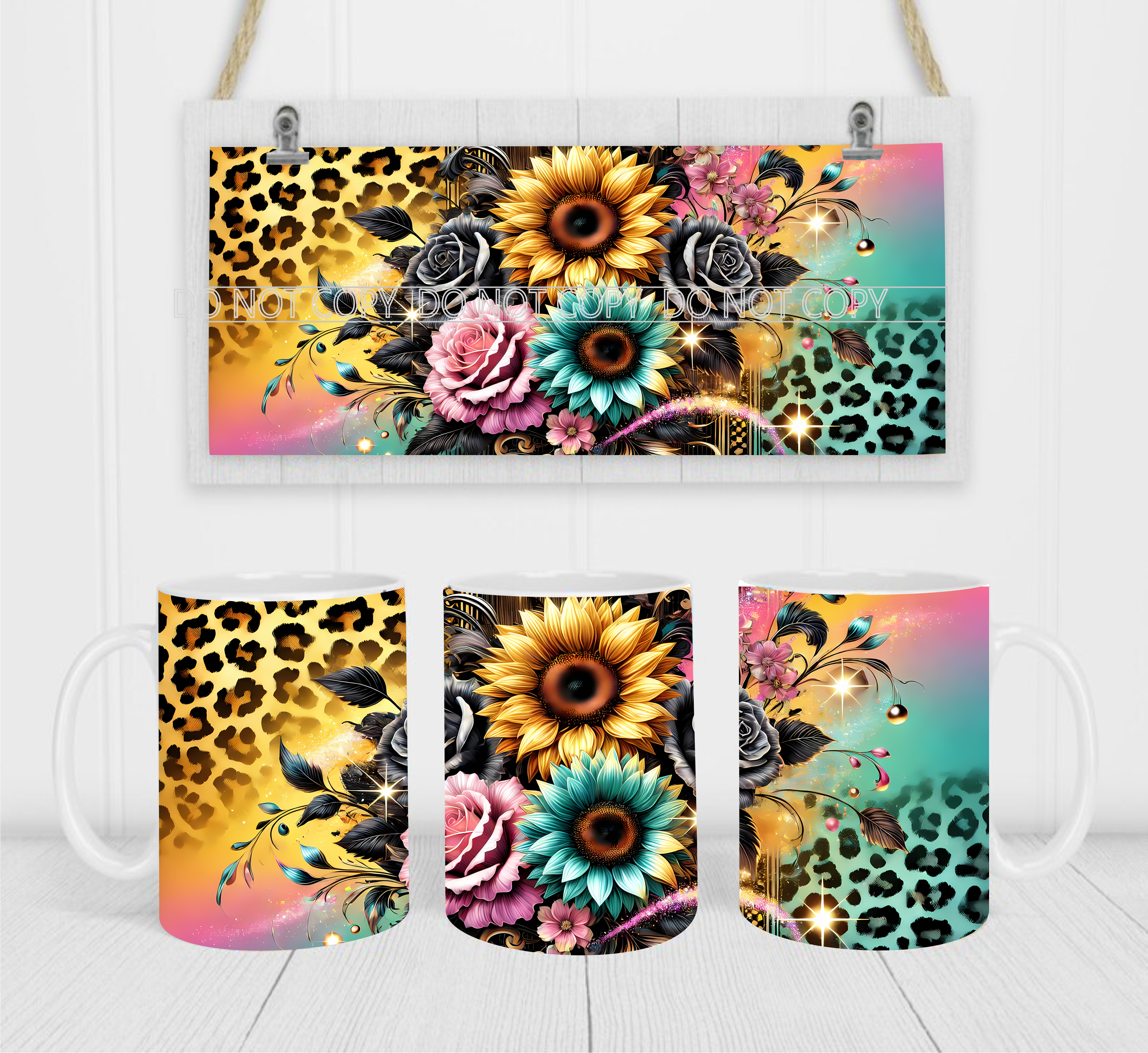 Bouquet - Coffee Mug Wrap - Sublimation Transfers