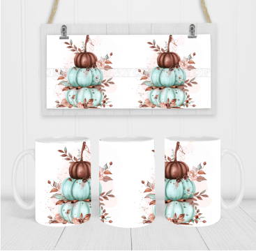 Stacked Pumpkins - Coffee Mug Wrap - Sublimation Transfers