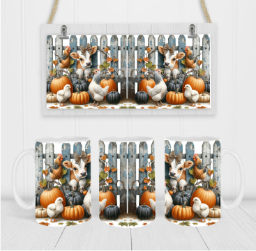 Autumn Cow - Coffee Mug Wrap - Sublimation Transfers