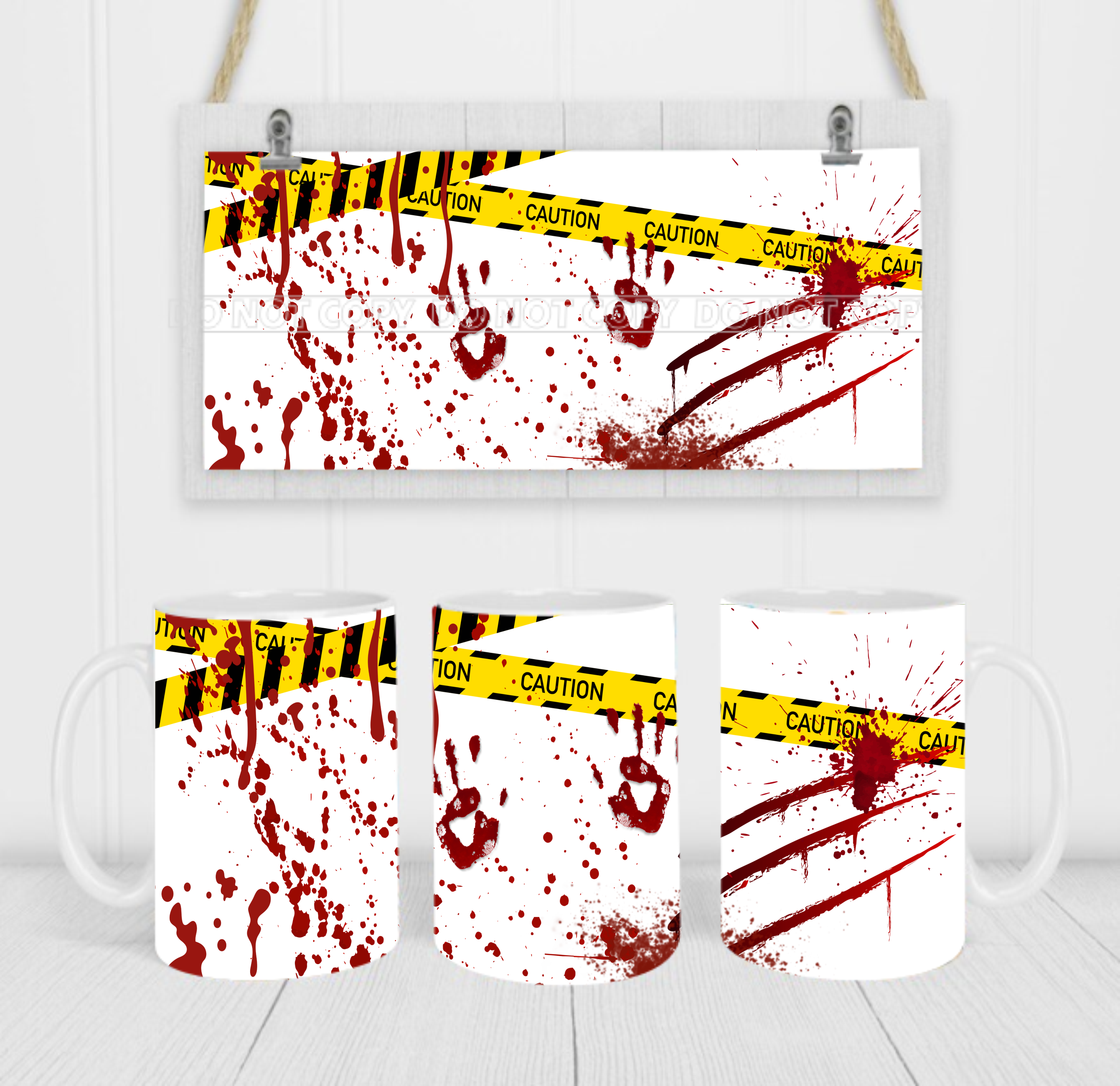Crime Scene - Coffee Mug Wrap - Sublimation Transfers