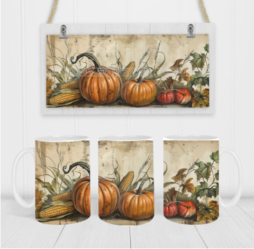 Autumn Harvest - Coffee Mug Wrap - Sublimation Transfers