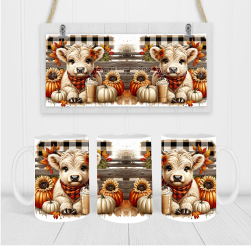 Country Cow - Coffee Mug Wrap - Sublimation Transfers