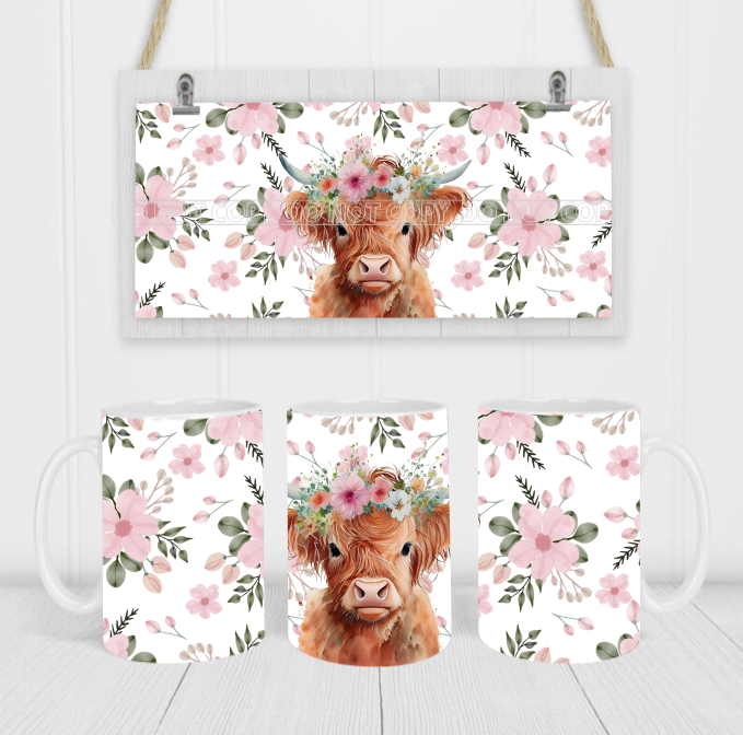 Country Cow - Coffee Mug Wrap - Sublimation Transfers